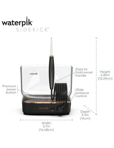 Hilo Dental Portátil Waterpik Sidekick Negro/Cobre WF-04