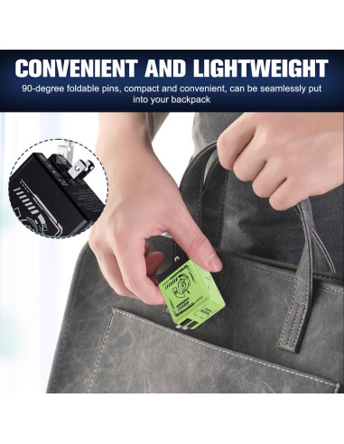 Cargador Rápido 2 en 1 W&O con Cables Retráctiles Negro