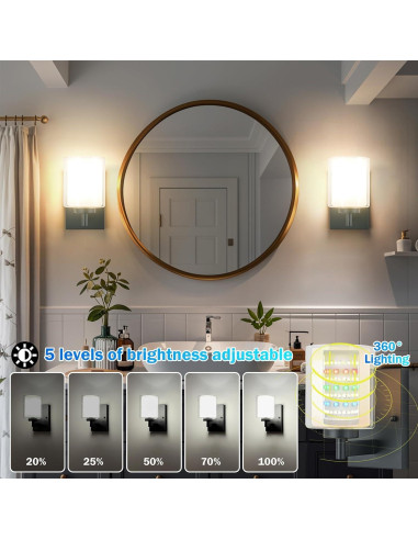 Juego de apliques de pared recargables Andachetg 10000mAh RGB