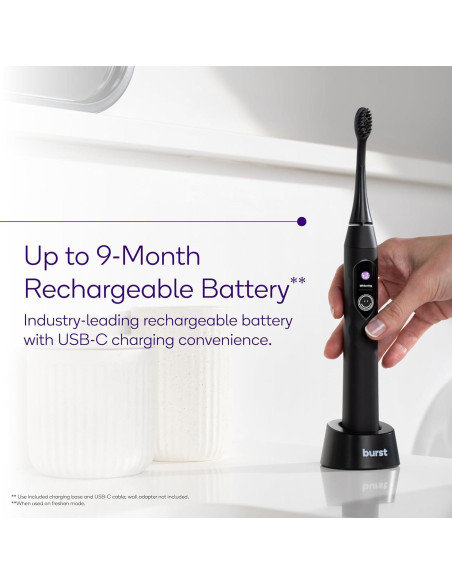 Cepillo de dientes eléctrico Burst Pro Sonic Negro - 33,000 vibraciones