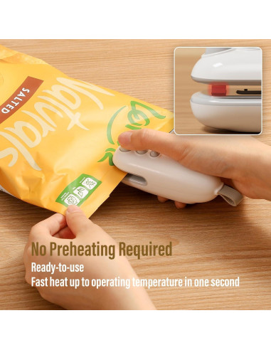 Mini Sello de Bolsas MORNIIE Recargable Azul 12cm