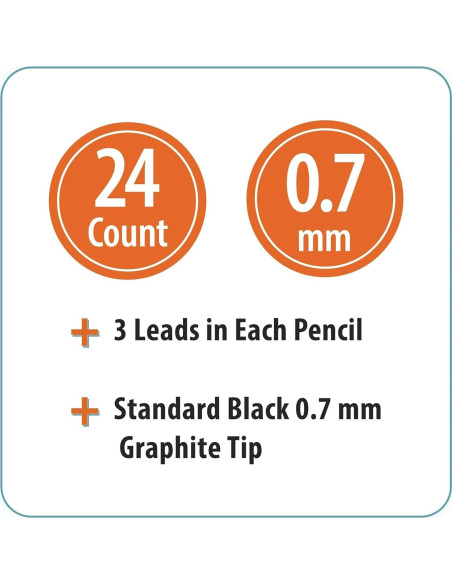 Lápices Mecánicos No. 2 PenGear - 24 Unidades 0.7mm