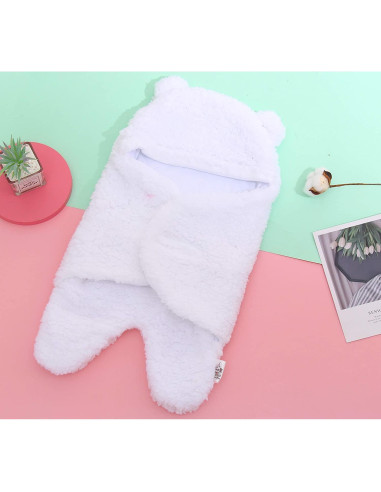 Paquete de 2 mantas swaddle Sherpa Spotted Play - Acuamarina y Blanca