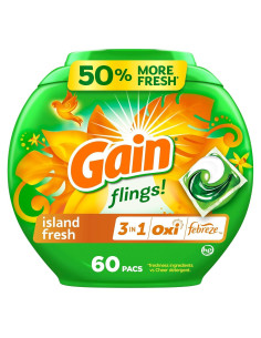 Gain Flings! Detergente para Ropa HE 60 ct Aroma Isla Fresca