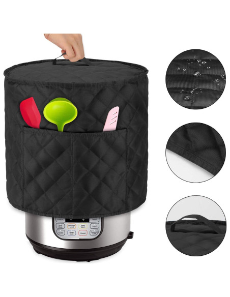 Cubierta de Polvo LUXJA para Instant Pot 6 Cuartos Negra Acolchada