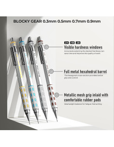 Juego de Lápices Mecánicos Nicpro 4 Pack 0.3-0.9mm con Estuche 2