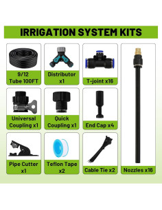 Kit de Riego por Goteo Kekangerly 30.48 m con Aspersores 360 2