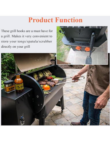 Ganchos para Parrillas WFCYX de Aluminio - 4 Pcs Compatibles Traeger