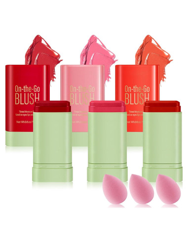 Barra de Rubor Hidratante 3 Colores PPDanYiDi - Uso Múltiple