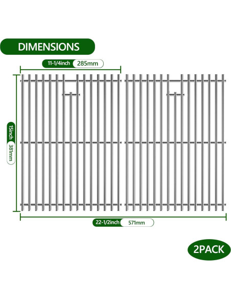 Rejilla de Cocina Acero Inoxidable LOCVCDA 15" para Weber
