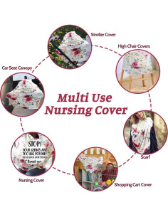 Funda para Asiento de Auto Bebé Cubierta de Lactancia Floral 2