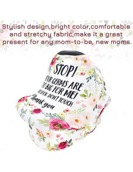 Funda para Asiento de Auto Bebé Cubierta de Lactancia Floral