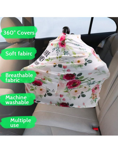 Funda para Asiento de Auto Bebé Cubierta de Lactancia Floral