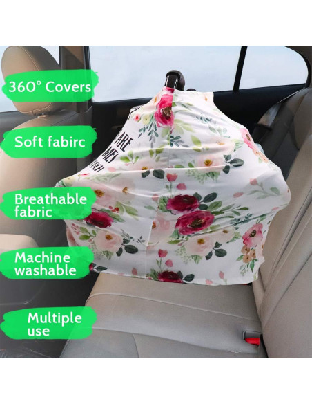 Funda para Asiento de Auto Bebé Cubierta de Lactancia Floral