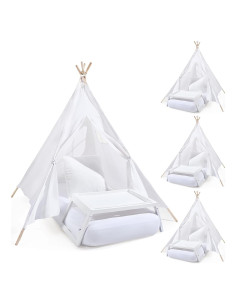 Juego de Tienda Teepee Wesnoy 4 Piezas con Colchón Inflable