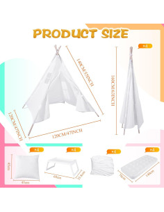 Juego de Tienda Teepee Wesnoy 4 Piezas con Colchón Inflable 2