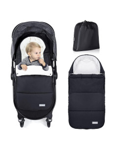 Saco de pies Orzbow negro para cochecito 90x48 cm impermeable