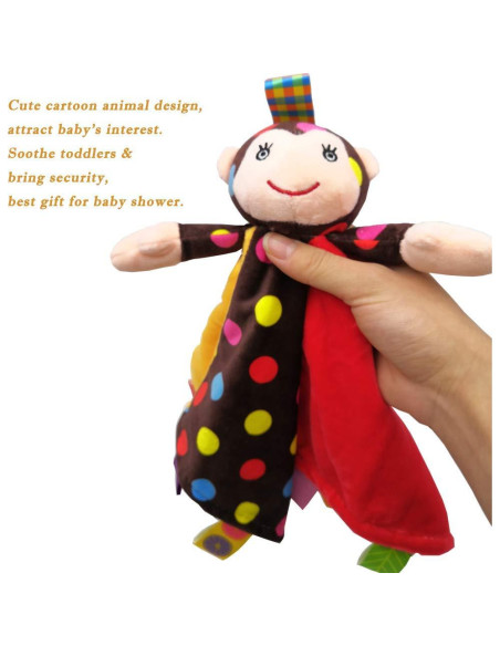 Manta de Seguridad Inchant Mono Colorido - Suave Peluche 33cm