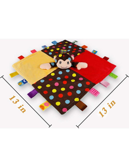 Manta de Seguridad Inchant Mono Colorido - Suave Peluche 33cm