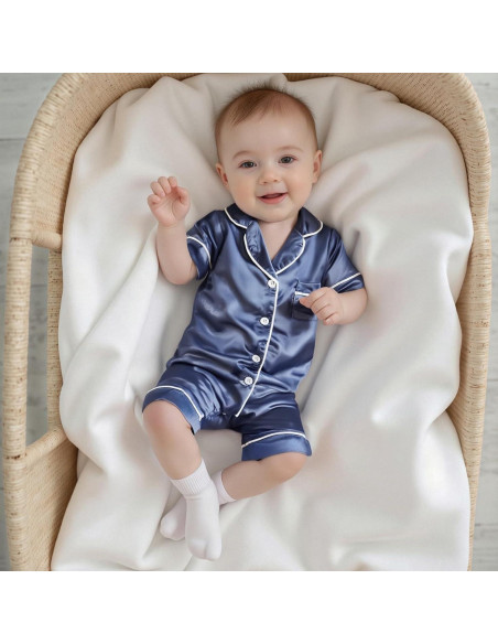 Pijama de Seda Satinada Kuriozud para Niños 0-24 Meses