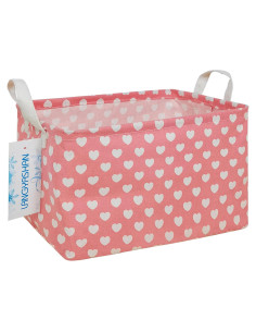 Caja de Almacenamiento Plegable LANGYASHAN Lienzo Corazones
