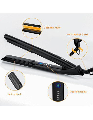Plancha de Cabello 2 en 1 ALEELAI con Placas Flotantes 3D