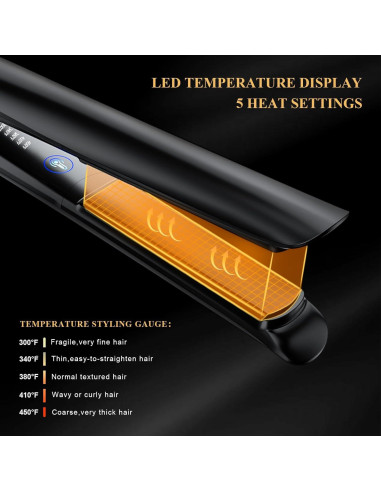 Plancha de Cabello 2 en 1 ALEELAI con Placas Flotantes 3D