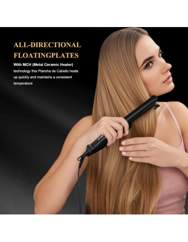 Plancha de Cabello 2 en 1 ALEELAI con Placas Flotantes 3D