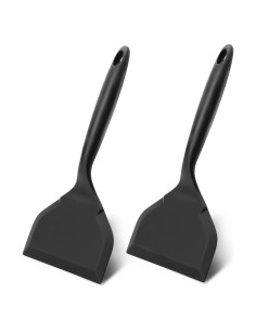 Paquete de 2 espátulas de silicona Ecerangus 26x12 cm Negro