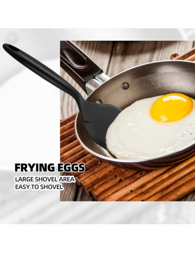 Paquete de 2 espátulas de silicona Ecerangus 26x12 cm Negro