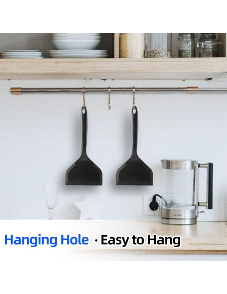 Paquete de 2 espátulas de silicona Ecerangus 26x12 cm Negro