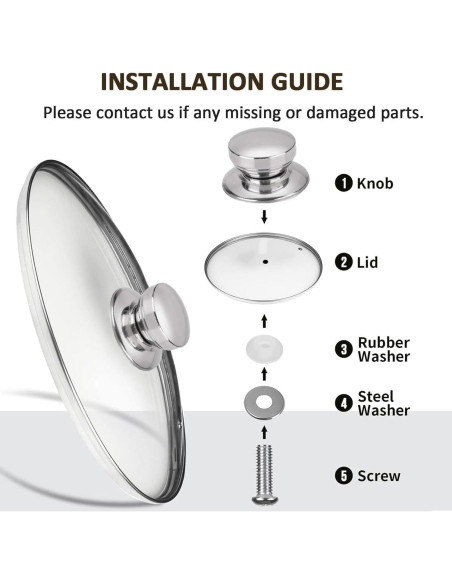 Tapa de sartén de vidrio 20 cm Laplad, apta para lavavajillas