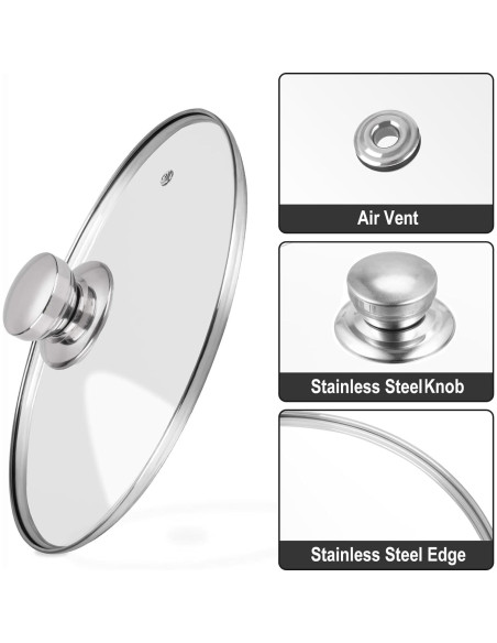 Tapa de sartén de vidrio 20 cm Laplad, apta para lavavajillas