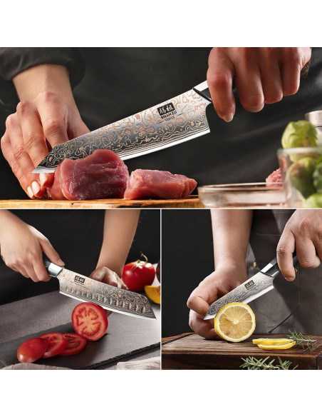 Juego de cuchillos SHAN ZU Damasco 3 piezas acero forjado