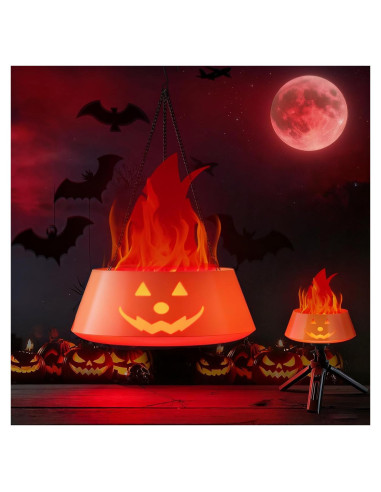 Linterna de Halloween Collasis 3D Calabaza Recargable Naranja