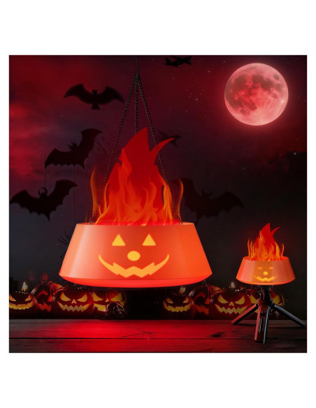 Linterna de Halloween Collasis 3D Calabaza Recargable Naranja