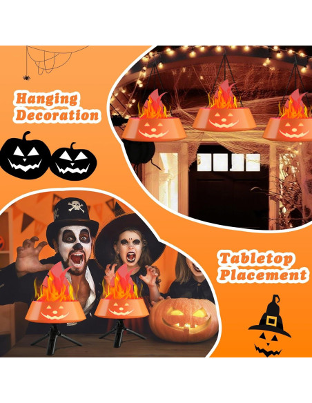 Linterna de Halloween Collasis 3D Calabaza Recargable Naranja