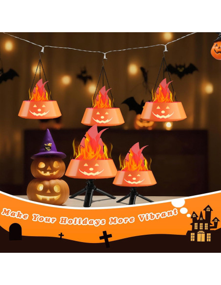 Linterna de Halloween Collasis 3D Calabaza Recargable Naranja