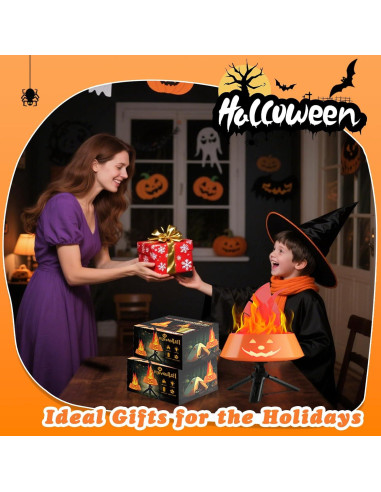 Linterna de Halloween Collasis 3D Calabaza Recargable Naranja