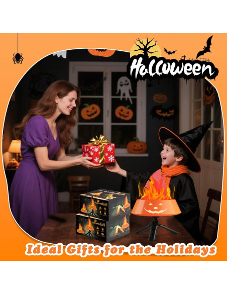 Linterna de Halloween Collasis 3D Calabaza Recargable Naranja