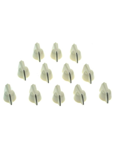 Dopro Perillas de Potenciómetro Mini Vintage 12-Pack Blanco Envejecido