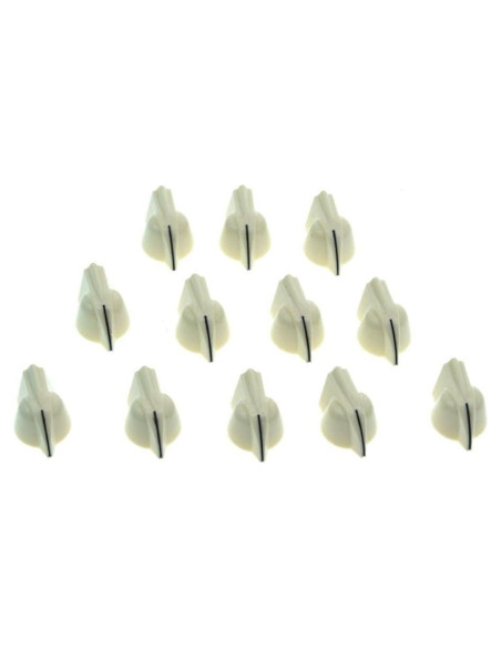 Dopro Perillas de Potenciómetro Mini Vintage 12-Pack Blanco Envejecido