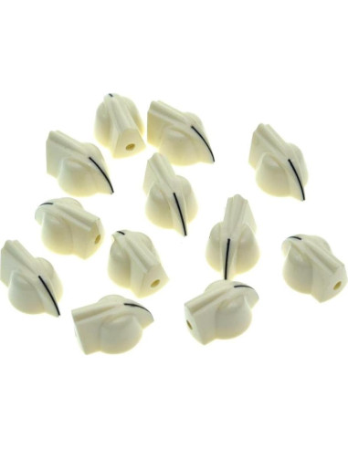 Dopro Perillas de Potenciómetro Mini Vintage 12-Pack Blanco Envejecido