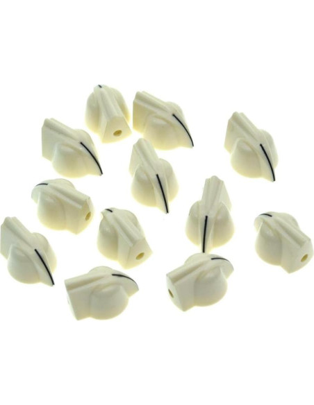 Dopro Perillas de Potenciómetro Mini Vintage 12-Pack Blanco Envejecido