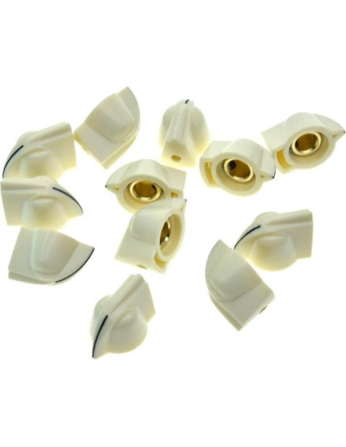 Dopro Perillas de Potenciómetro Mini Vintage 12-Pack Blanco Envejecido