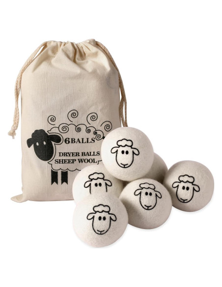 Bolas de Secado de Lana Orgánica Vispayi - 6 Piezas Oveja