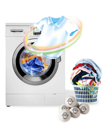 Bolas de Secado de Lana Orgánica Vispayi - 6 Piezas Oveja