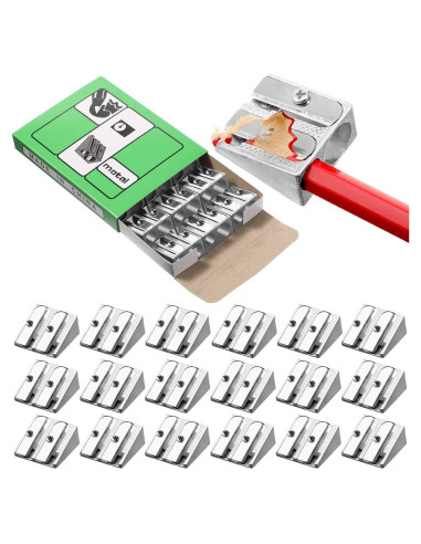 84 Sacapuntas Manuales Doble Agujero Outus Aluminio Plata