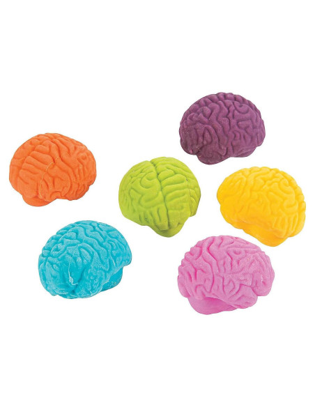Borradores en forma de cerebro Fun Express - Juego de 24 unidades
