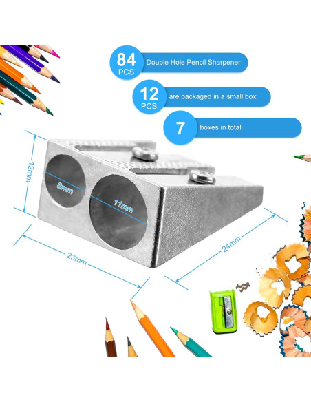84 Sacapuntas Manuales Doble Agujero Outus Aluminio Plata